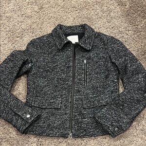 LOFT Charcoal Bomber Jacket